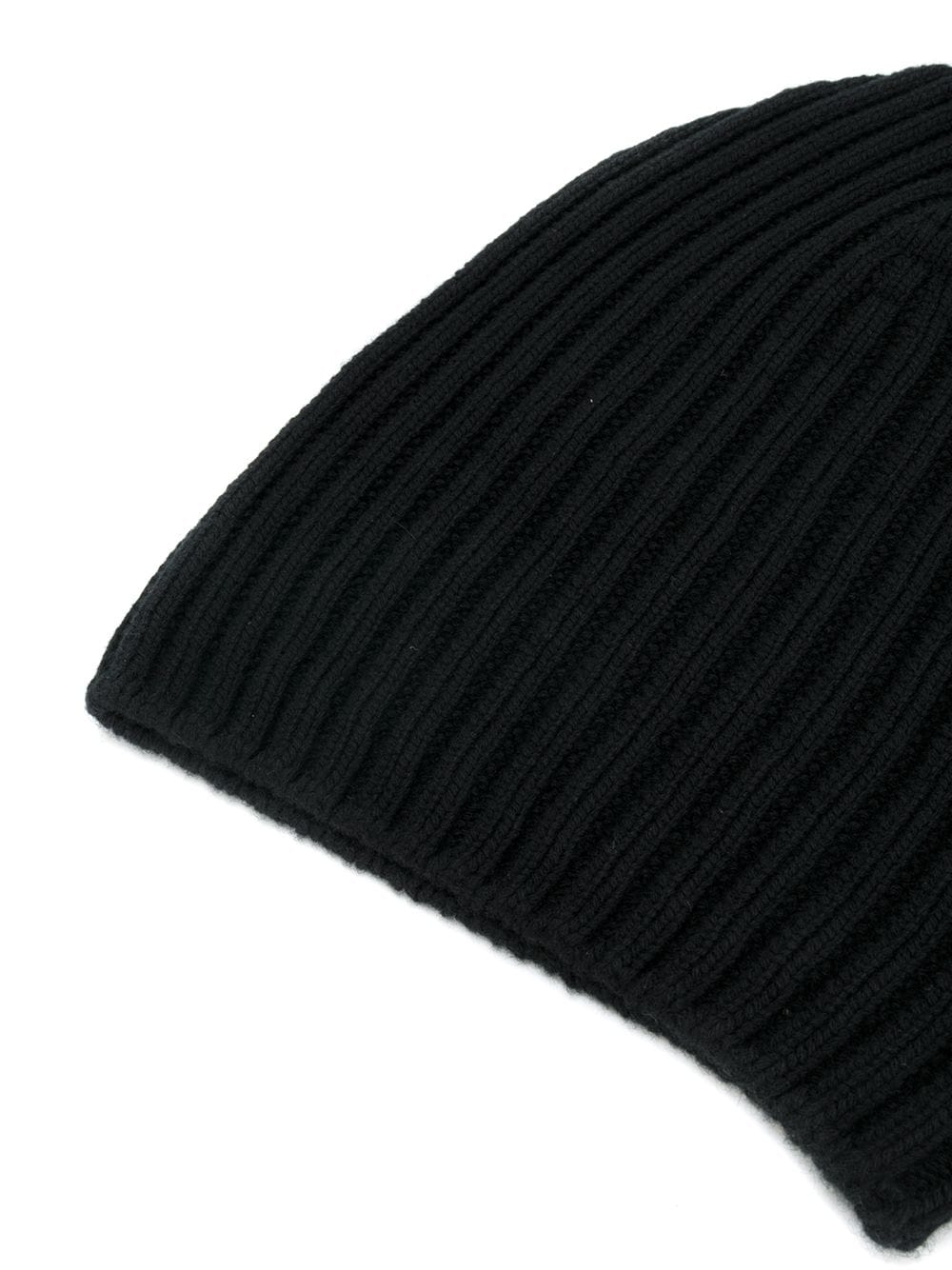Shop Barrie Ribbed-knit Cashmere Beanie In Black