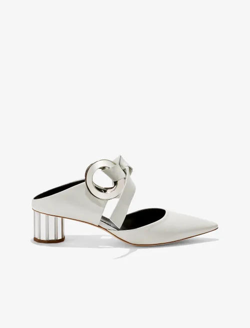 Grommet Block Heel Mule