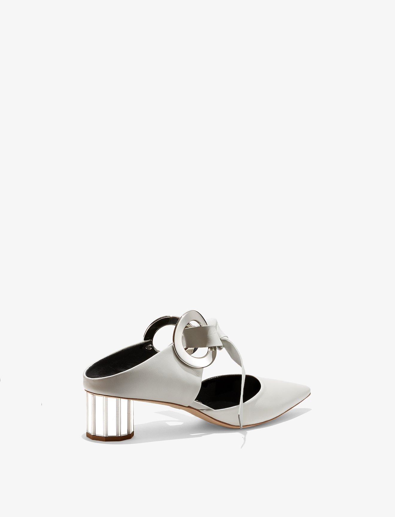 Grommet block heel mules #2
