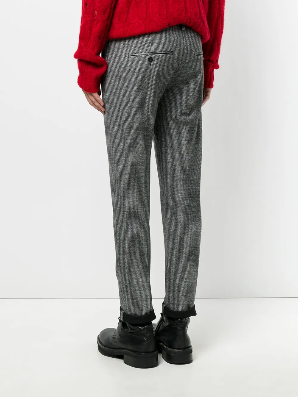 DONDUP houndstooth pattern chinos Zwart