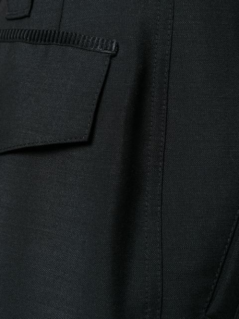FENDI Cropped Satin Cargo Pants in Black | ModeSens