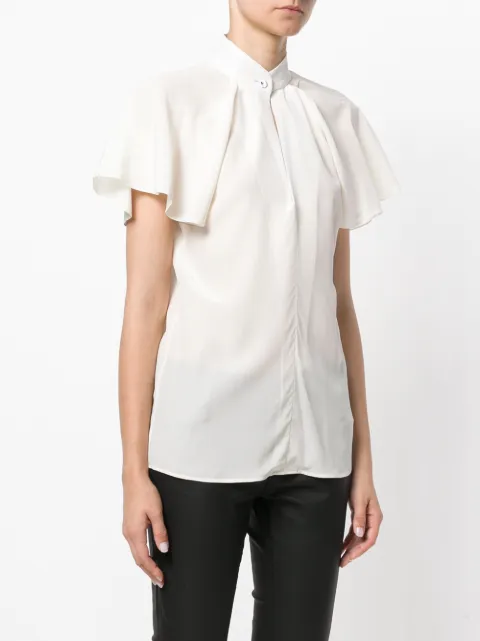 ruffle sleeve blouse white