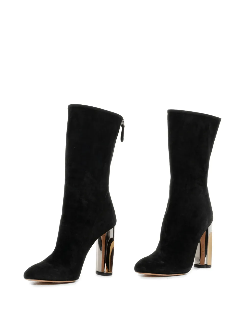  Alexander Mcqueen Sculpted Heel Fitted Boots   Schwarz 