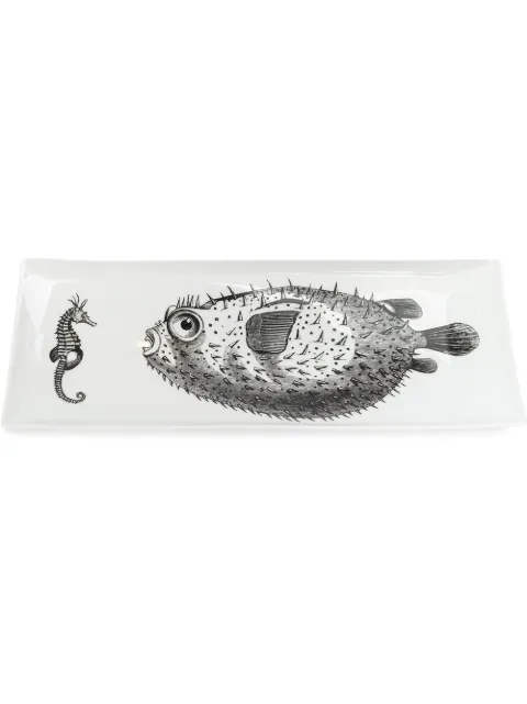 Fornasetti Pufferfish & Seahorse plate