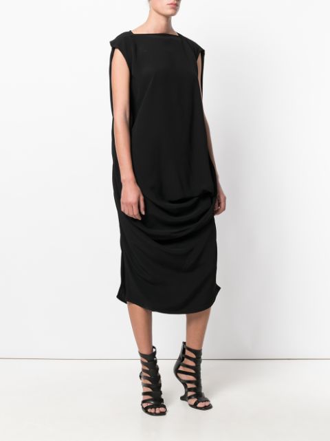 Shop black Rick Owens loose fit sleeveless dress with Afterpay ...