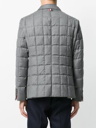 灰色SUPER130's羊毛鹅羽绒经典单排扣外套展示图