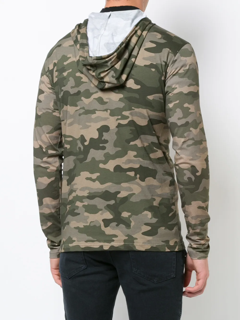 Balmain Camouflage Logo Hoodie In Green