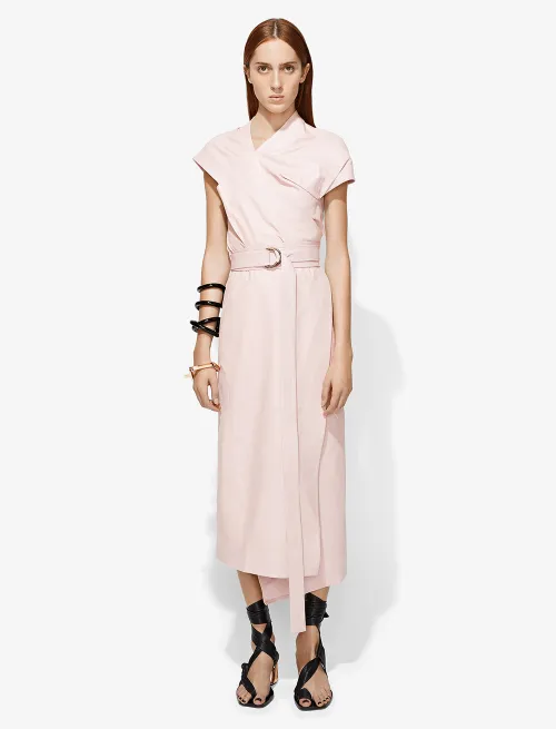Leather Belted Wrap Dress
