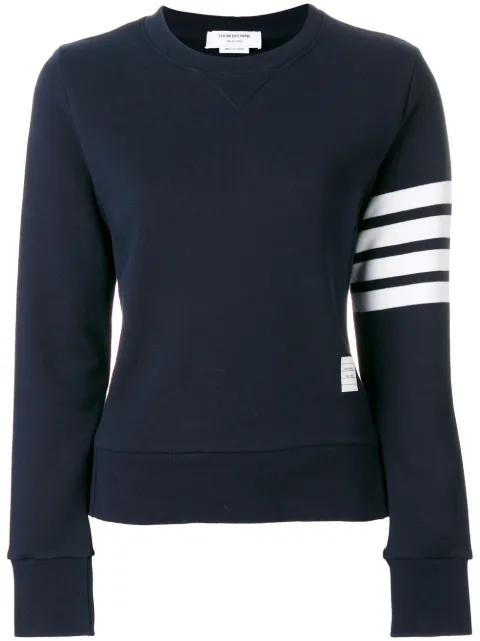 THOM BROWNE Womens Pullover Sweatshirt With Engineered 4-Bar Stripe ...