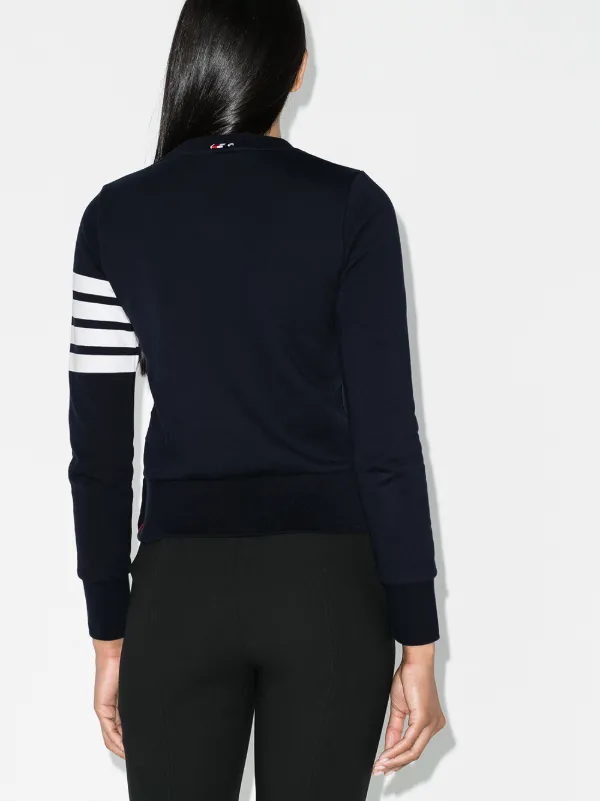 【関税込み】Thom Browne ネイビー 4-Bar スウェットシャツ Thom Browne 4-Bar Stripe Cotton Sweatshirt | Blue | FARFETCH JO