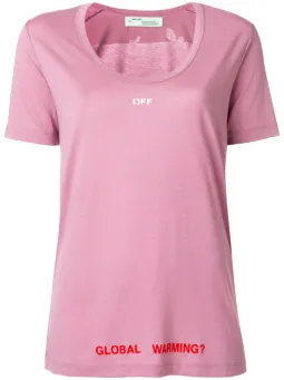 off white global warming pink t shirt