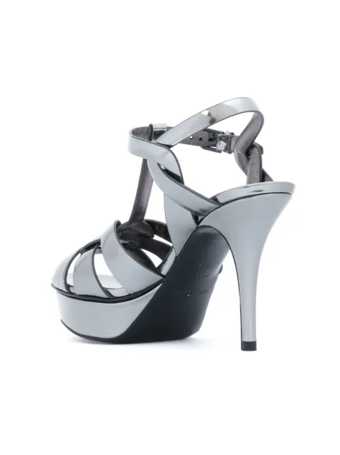 silver ysl tribute sandals