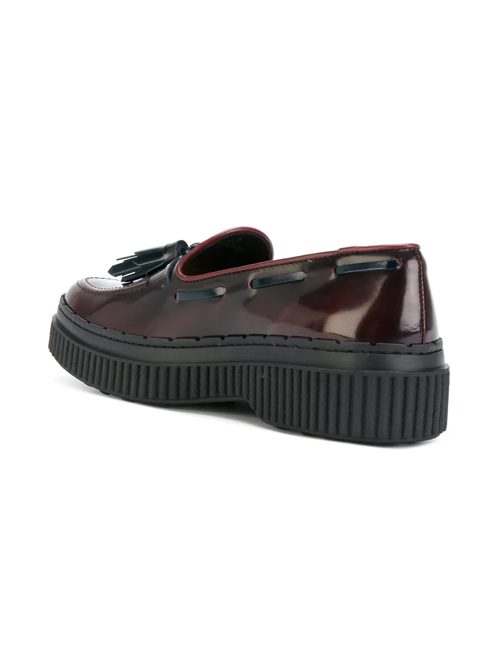 Tod's platte plateau-loafers met kwastjes Rood