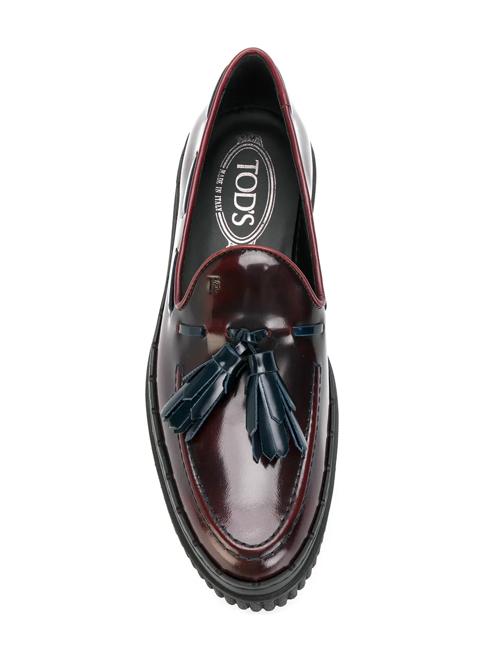 Tod's platte plateau-loafers met kwastjes Rood