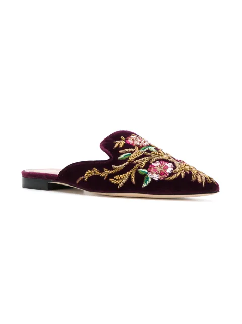 alberta ferretti embroidered mules