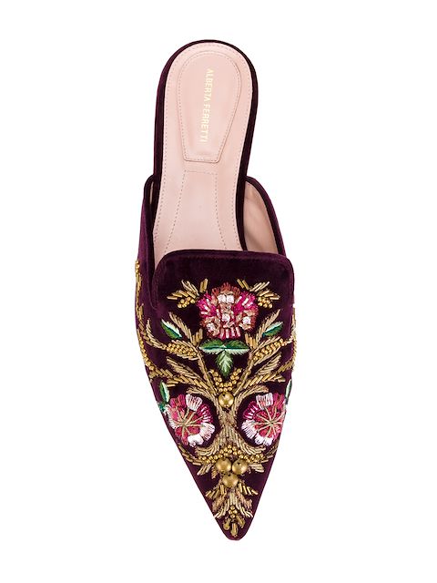 alberta ferretti embroidered mules