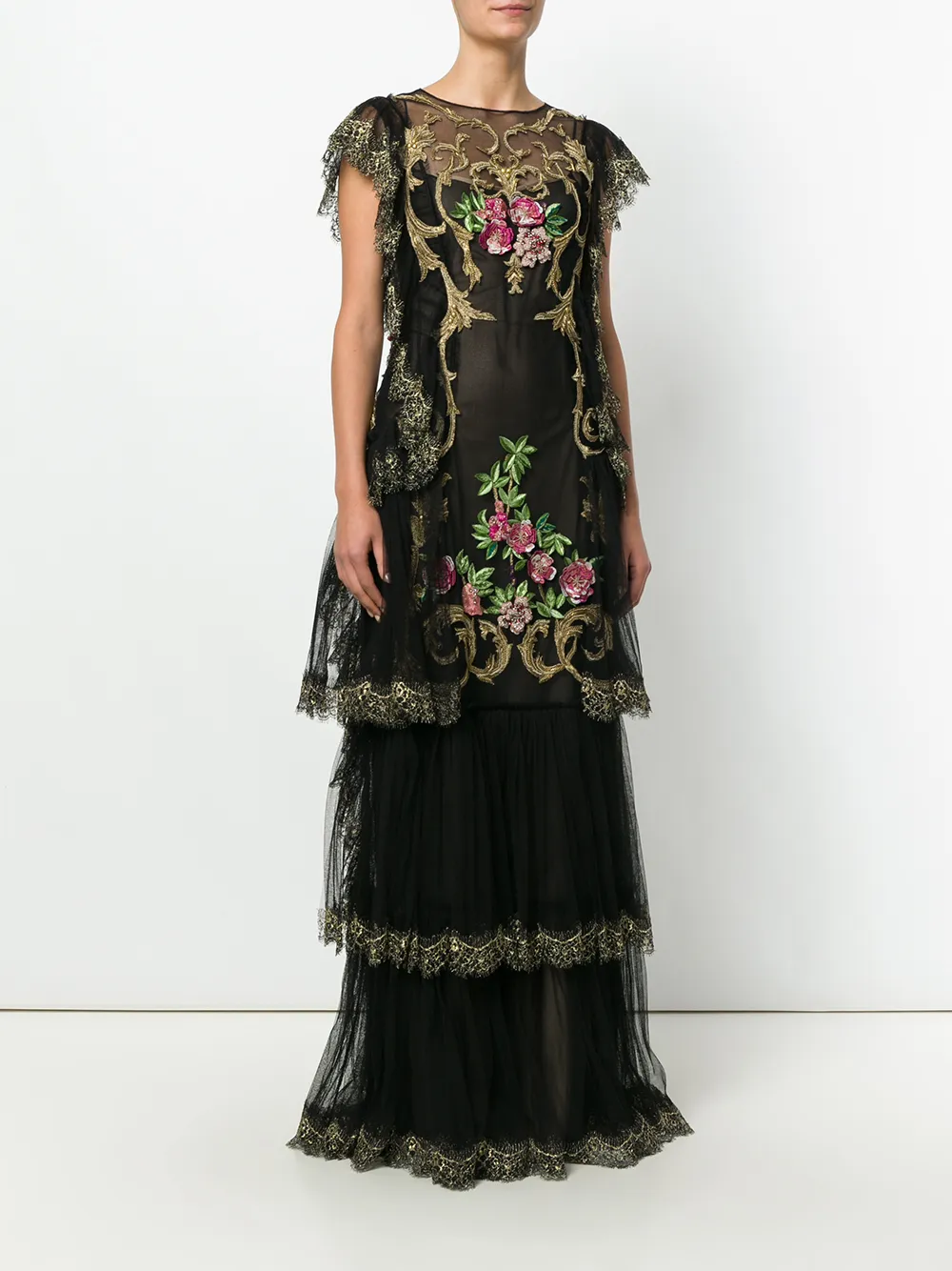 Alberta Ferretti geborduurde avondjurk Zwart