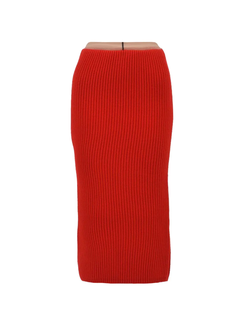 Calvin Klein Gerippter Midirock - Rot
