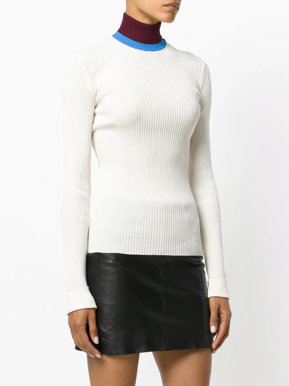 Calvin Klein high neck slim-fit jumper Wit