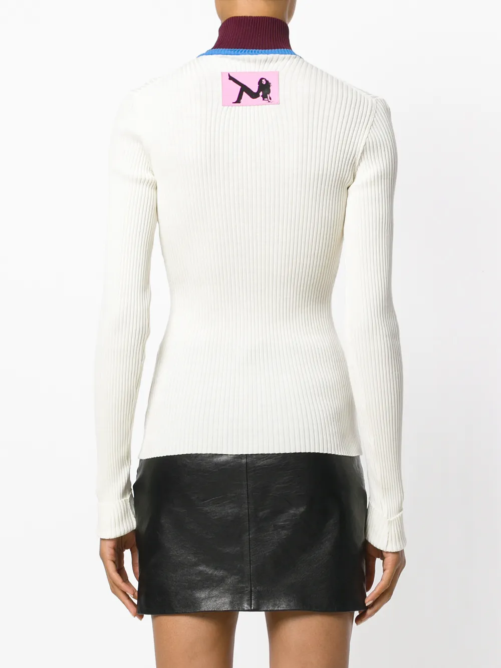 Calvin Klein high neck slim-fit jumper Wit