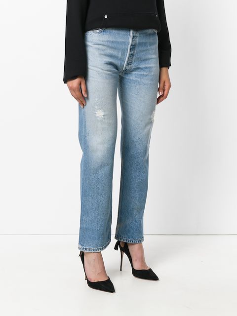 ultra high rise straight leg jeans