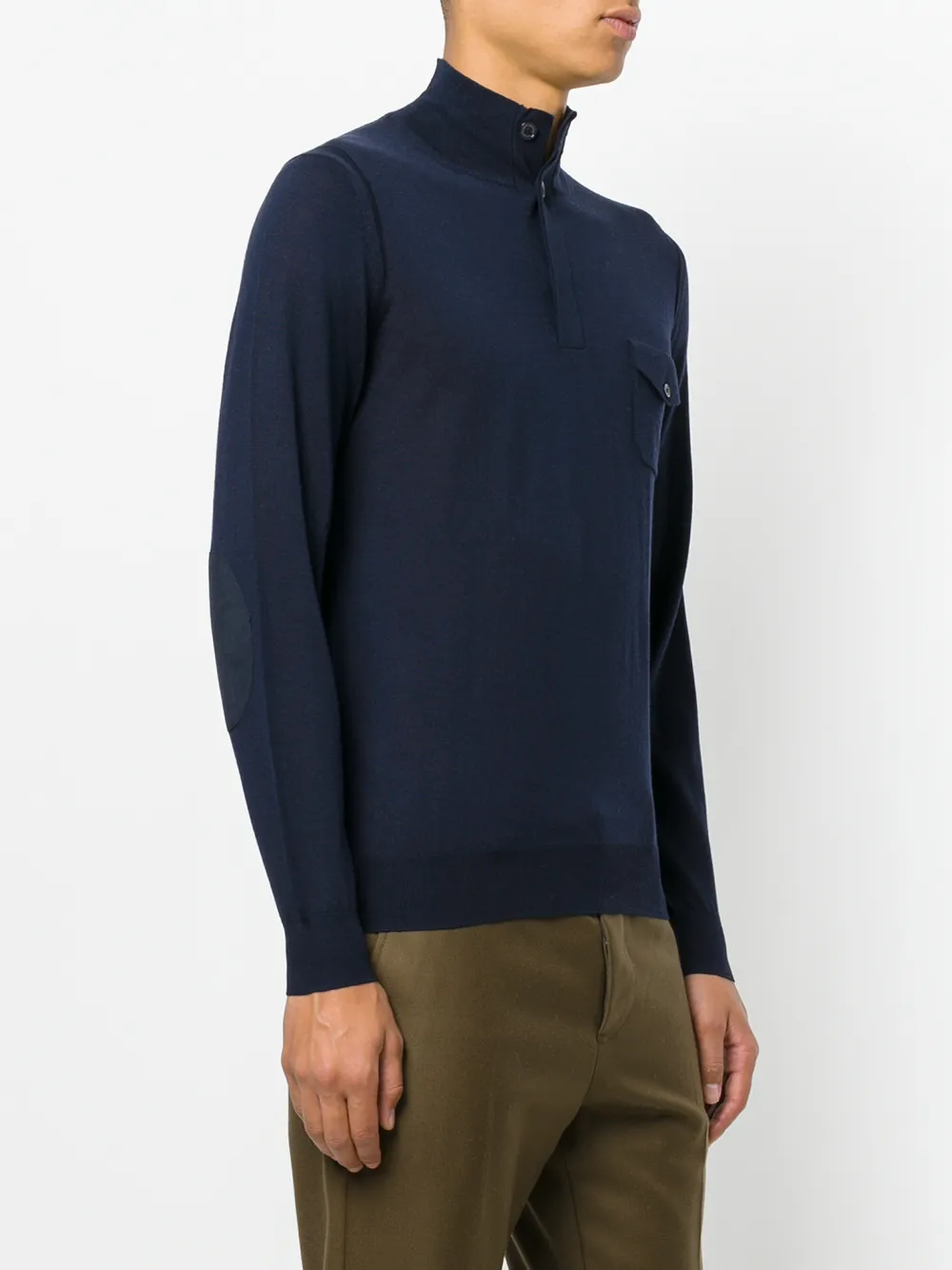 Paolo Pecora buttoned neck jumper Blauw