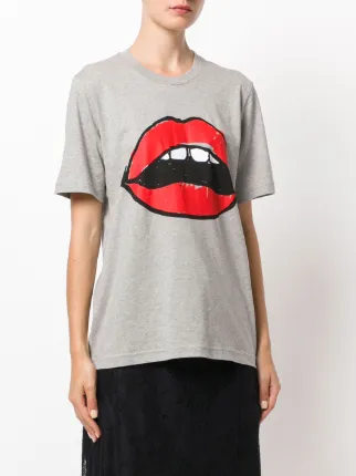 adidas trefoil t shirt with lip print adidas trefoil t shirt with lip print
