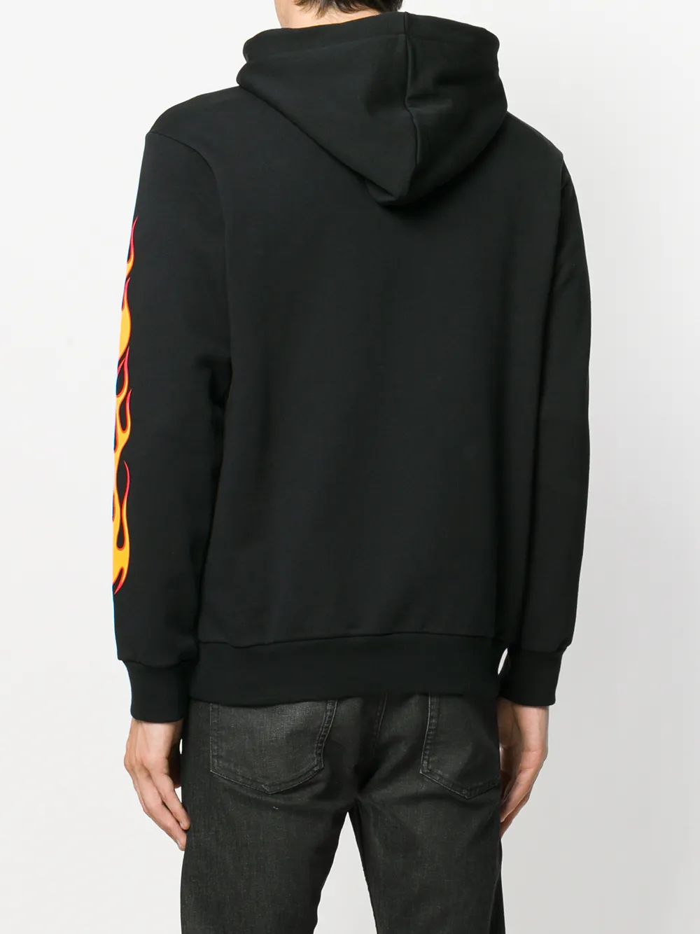 Palm Angels flames print hoodie Zwart