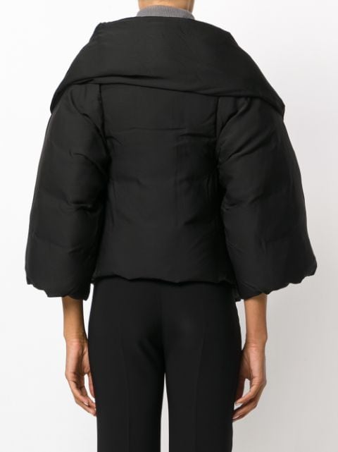 SALVATORE FERRAGAMO Padded Cropped Jacket in Black | ModeSens
