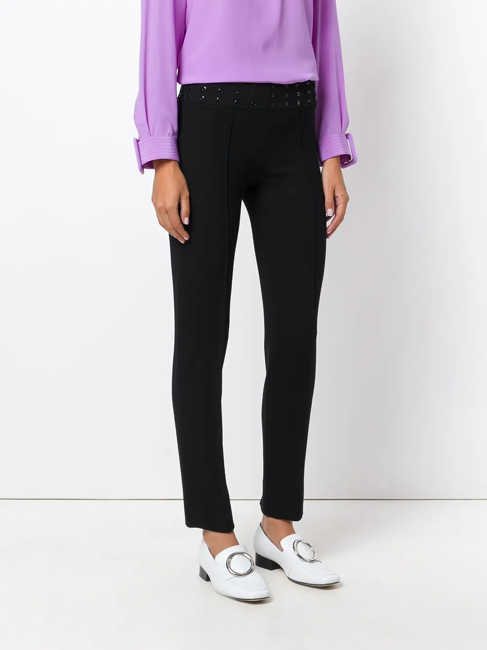 Pucci Embellished Waist Cropped Trousers In Black