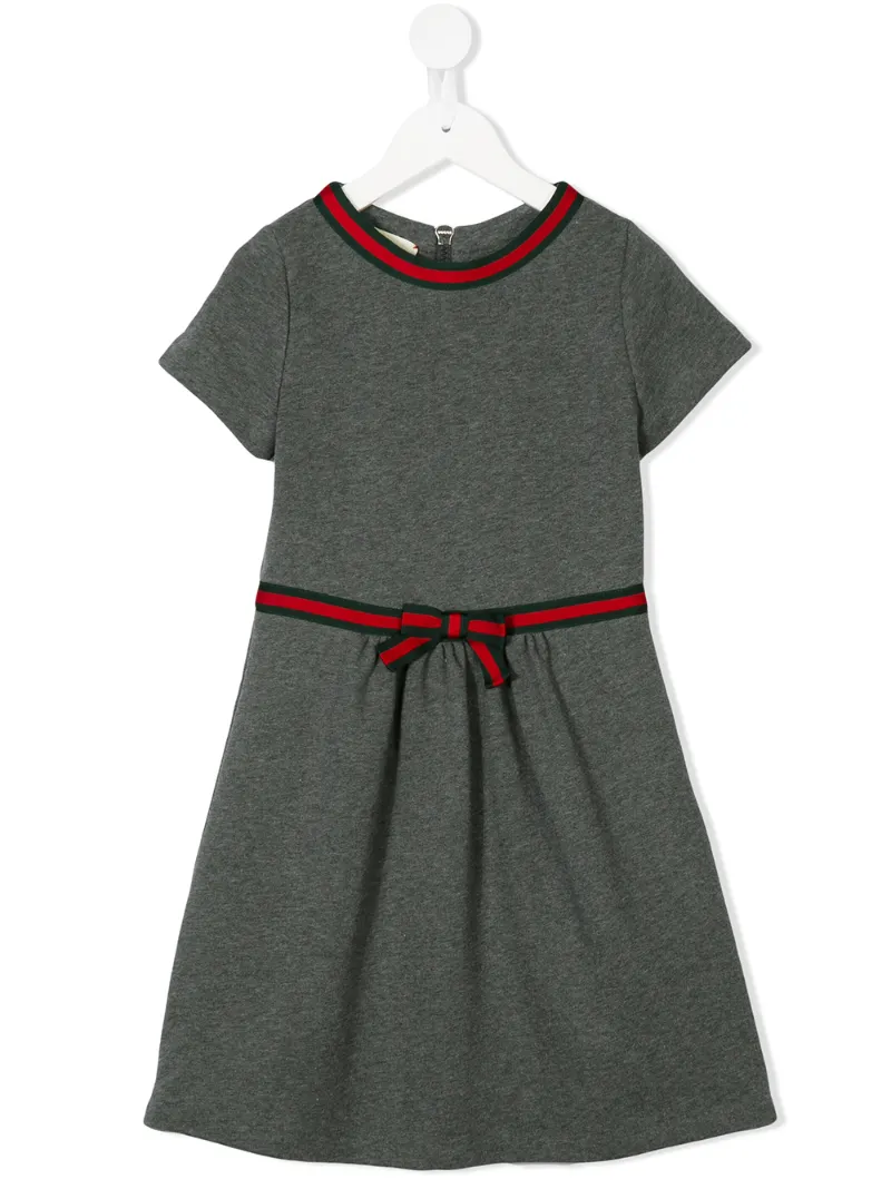 Gucci Kids платье-миди с полоской Web