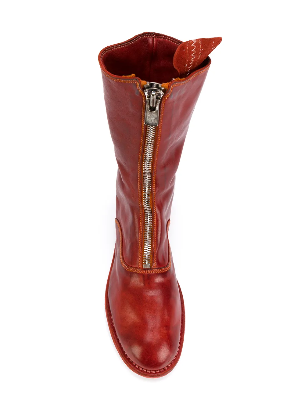 Guidi panelled zip up boots Rood