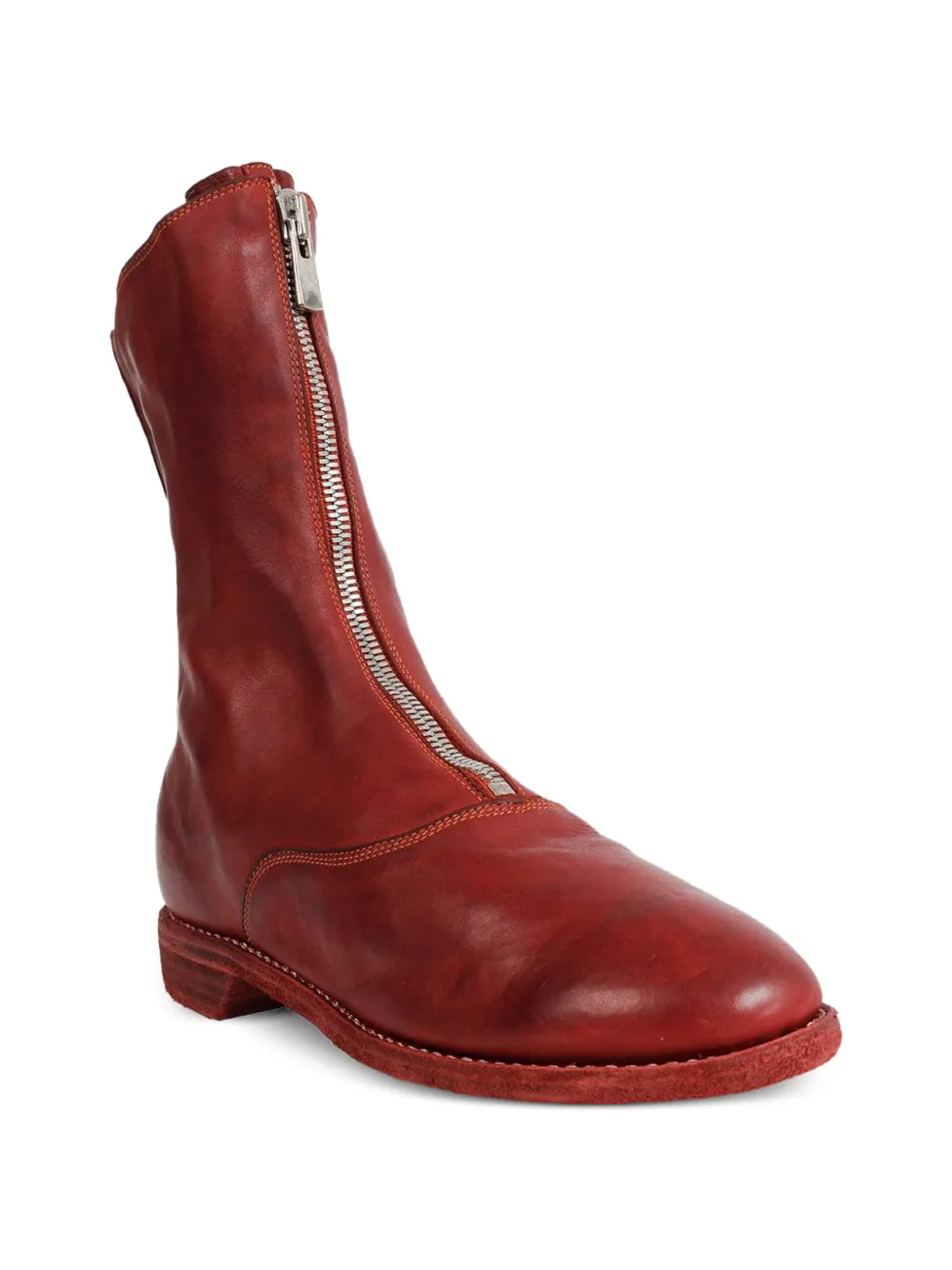 Guidi panelled zip up boots Rood