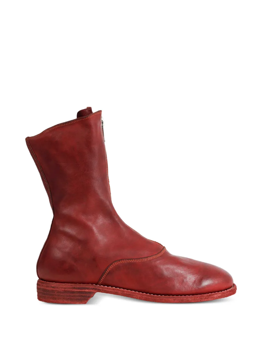 Guidi Stivaletti a pannelli con zip - Rosso
