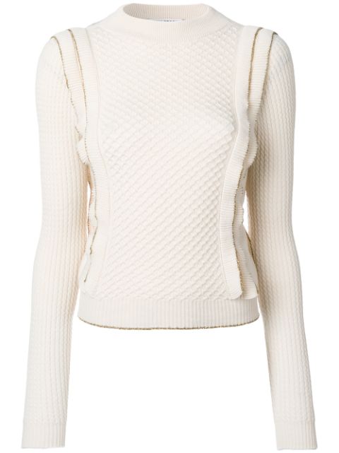 Philosophy Di Lorenzo Serafini Rufflel Detail Jumper With Gold Trim ...