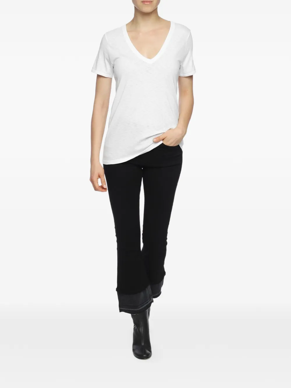  Rag & Bone Camiseta Con Cuello En V - Blanco 
