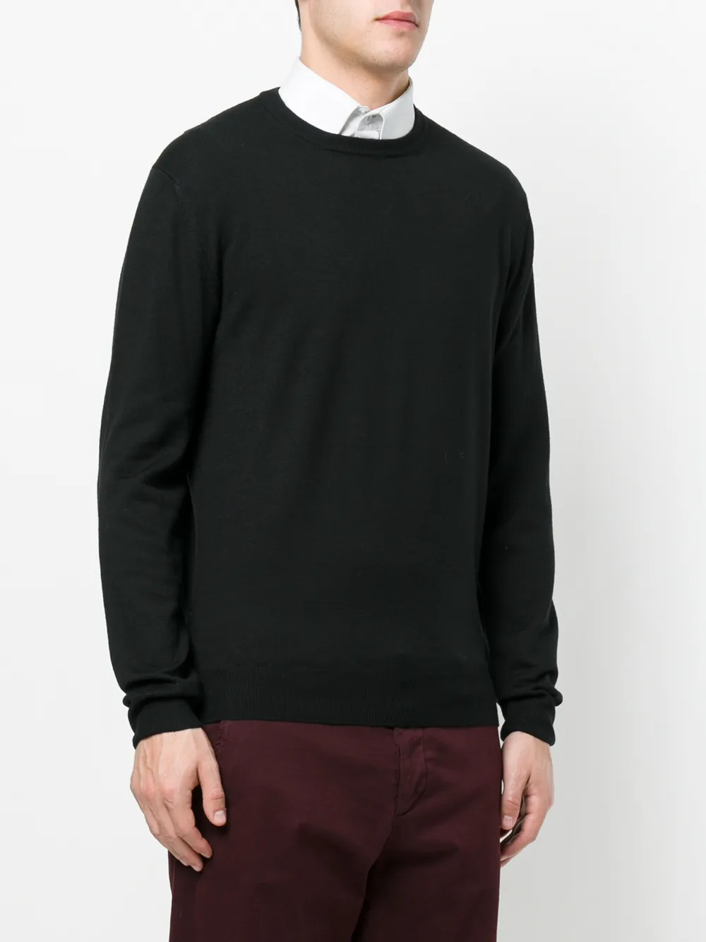  Cruciani Klassischer Wollpullover   Schwarz 