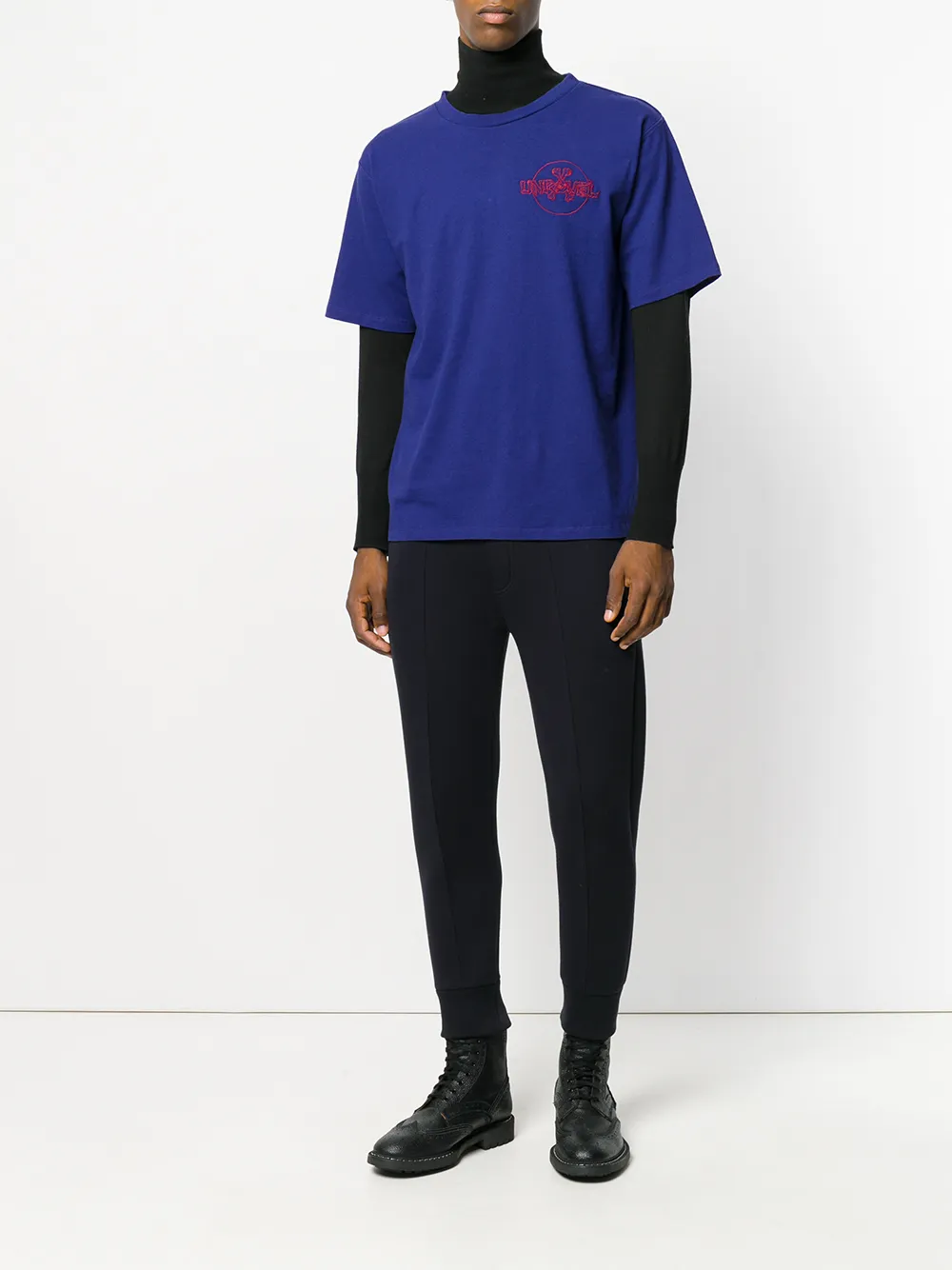 UNRAVEL PROJECT T-shirt met logo op de voorkant - Paars