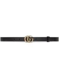 leather belt with pearl double g