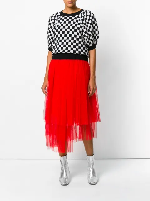 asymmetric tulle skirt