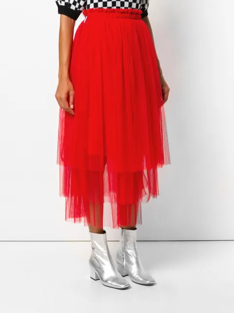 asymmetric tulle skirt