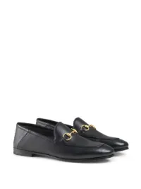 gucci black brixton crushback loafers