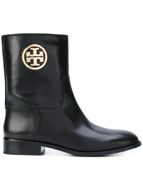 TORY BURCH LOGO ANKLE BOOTS | ModeSens