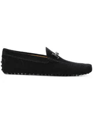 Black TODS Covered Double T leather driving shoes Black TODS Covered Double T leather driving shoes