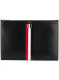 Thom Browne tricolour zipper tablet holder - Black