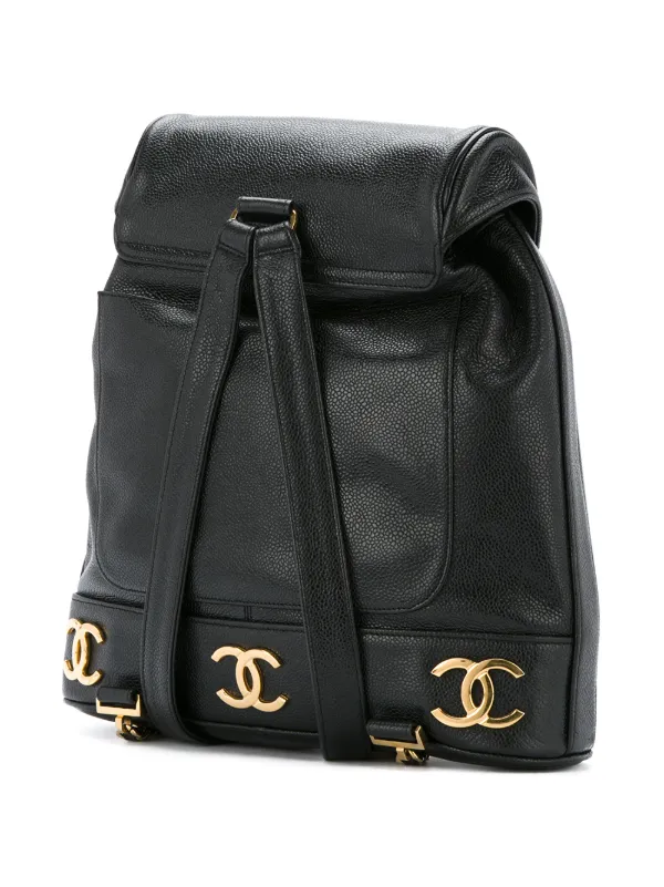 CHANEL Pre-Owned CC Chain Backpack | Black | FARFETCH BN display picture 1
