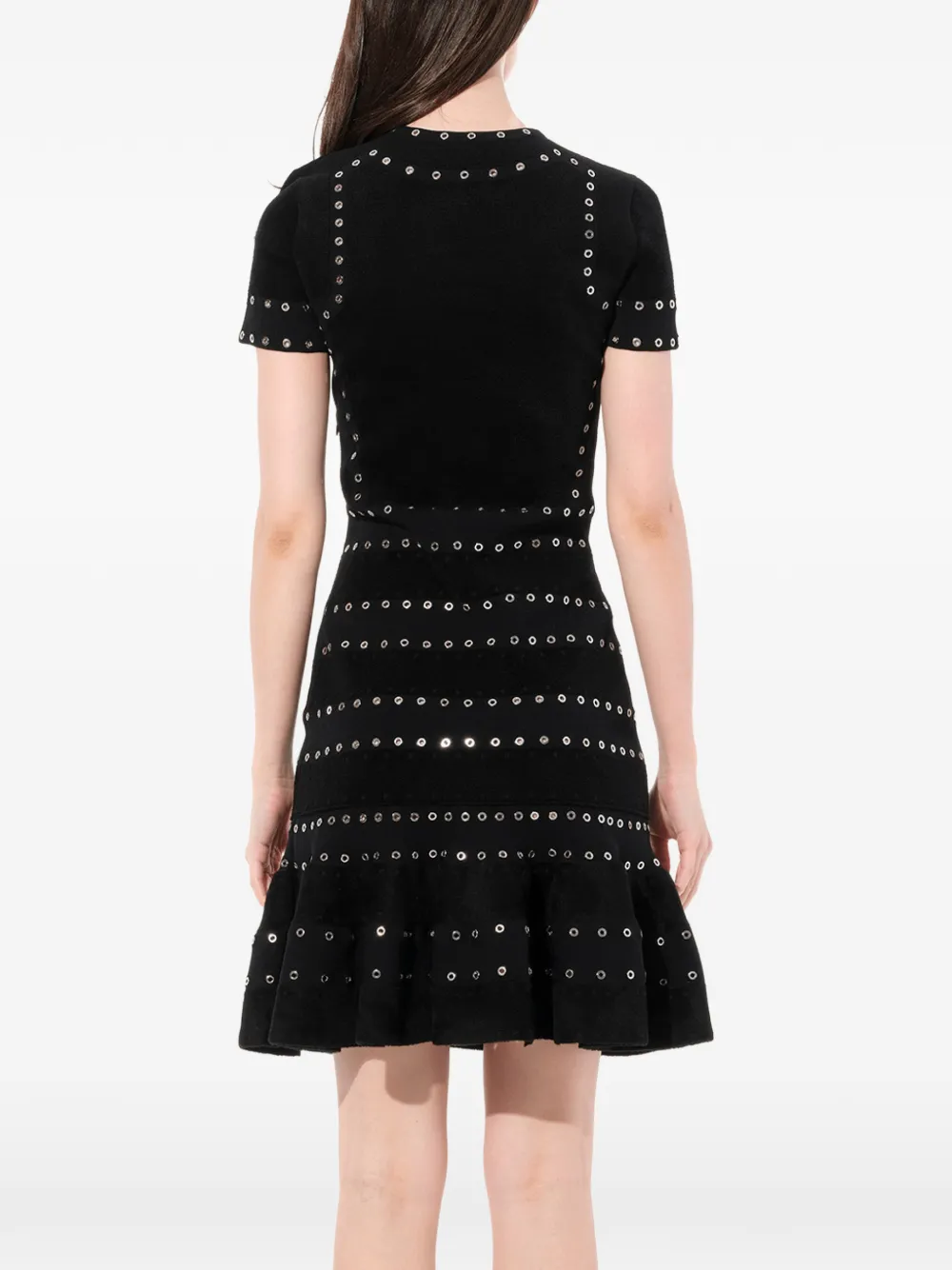 Alexander McQueen eyelet embellished dress Zwart