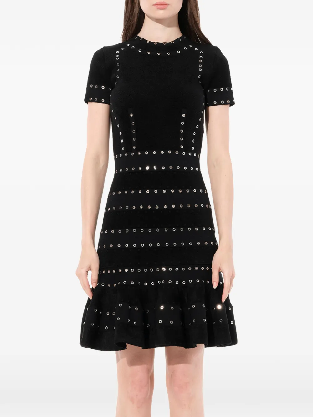 Alexander McQueen Kleid mit Ösenverzierung - Schwarz
