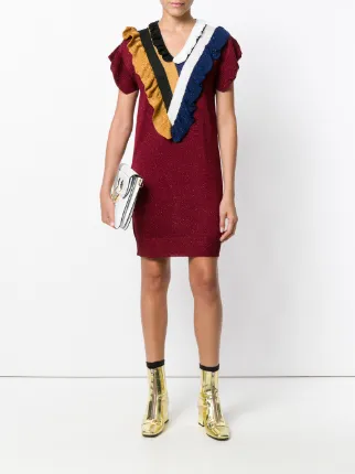 Marco De Vincenzo Ruffled Neck Dress Farfetch Marco De Vincenzo Ruffled Neck Dress