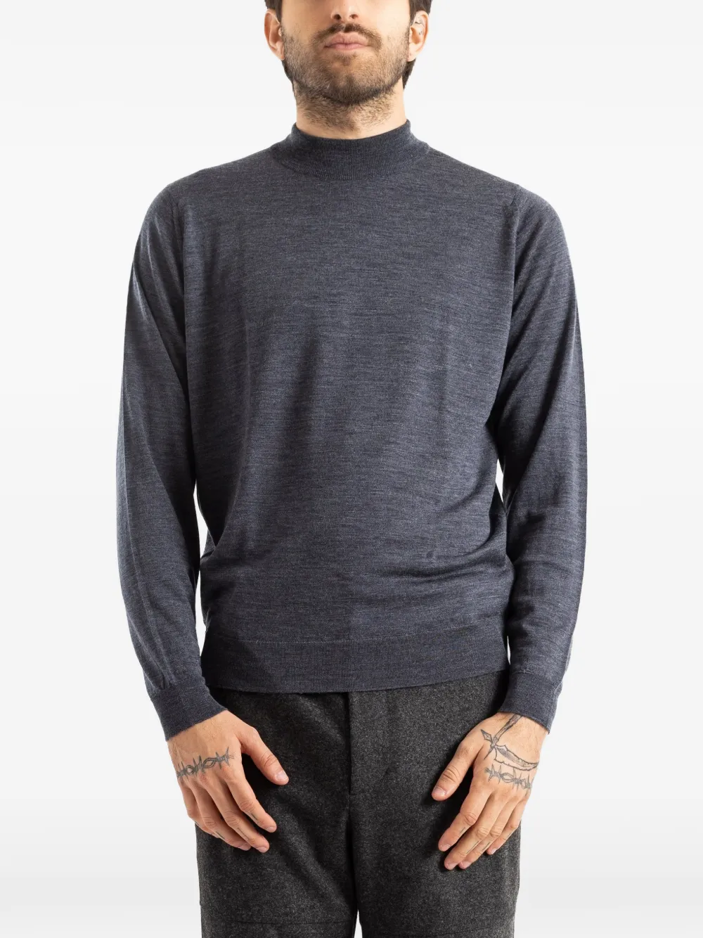John Smedley turtle-neck jumper Grijs